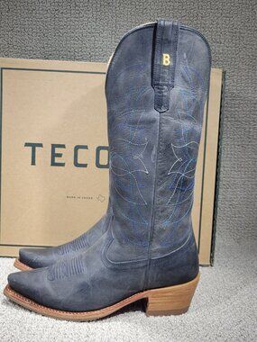 Tecovas The Annie Monarch Women's Size 7.5B Navy Goat Cowgirl Pull-on Boots
